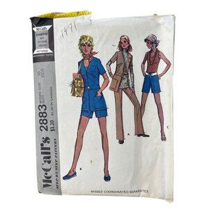 70s McCalls 2883 Misses Coordinated Separates Sewing Pattern Size 10 1971 CUT